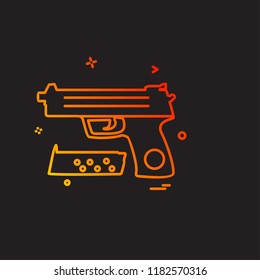 Gun icon design vector 