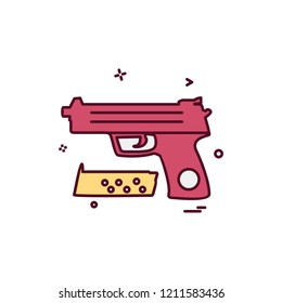 Gun icon design vector 