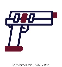 gun icon duotone maroon navy colour military illustration vector army element and symbol perfect. Icon sign from modern collection for web.