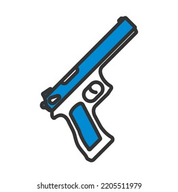 Icono de pistola. Contorno de negrita editable con diseño de relleno de color. Ilustración vectorial.