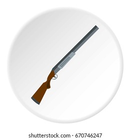 Gun icon in flat circle isolated vector illustration for web