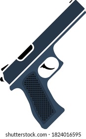 Icono de pistola. Diseño de color plano. Ilustración vectorial.