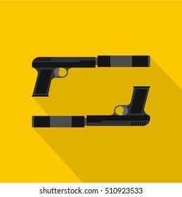 Gun icon. Flat illustration of gun vector icon for web