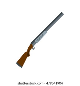 Gun icon in flat style isolated on white background. Weapons symbol vector illustration
