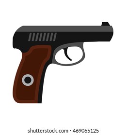 Gun icon in flat style on a white background