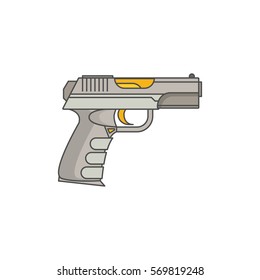 Gun, icon, flat, vector, illustration