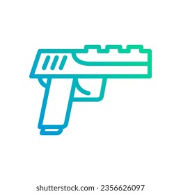 Gun icon gradient green blue colour military vector army element and symbol perfect.