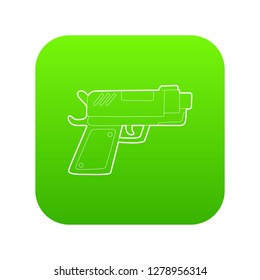 Gun icon green vector isolated on white background