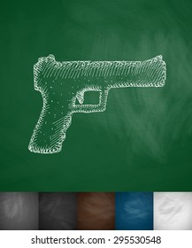 gun icon. Hand drawn vector illustration. Chalkboard Design