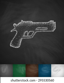 gun icon. Hand drawn vector illustration. Chalkboard Design
