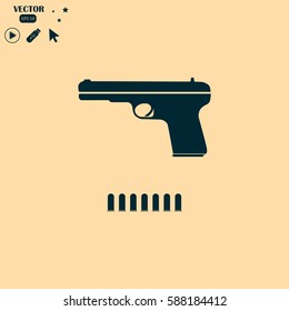 Gun Icon illustration isolated vector sign symbol.