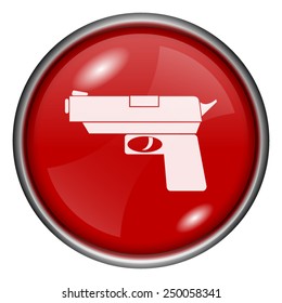Gun icon. Internet button on white background. 