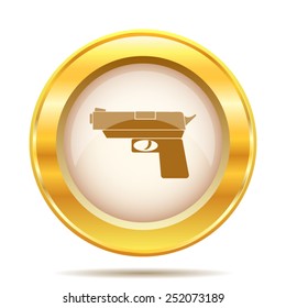 Gun icon. Internet button on white background. EPS10 vector. 