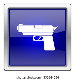 Gun icon. Internet button on white background. EPS10 vector.