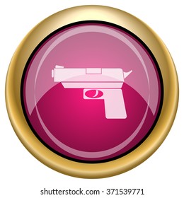Gun icon. Internet button on white background. EPS10 vector.