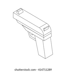 Gun icon, isometric 3d style 