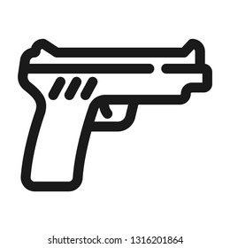 Gun icon. Line style