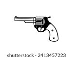 Gun icon, gun logo vector black on white background.