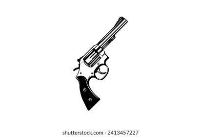 Gun icon, gun logo vector black on white background.