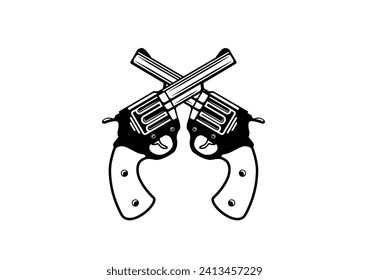 Gun icon, gun logo vector black on white background.