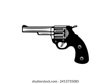Schusssymbol, Logo der Pistole, Vektorgrafik schwarz auf weißem Hintergrund.