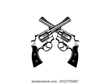 Icono de arma, logo de pistola vector negro sobre fondo blanco.