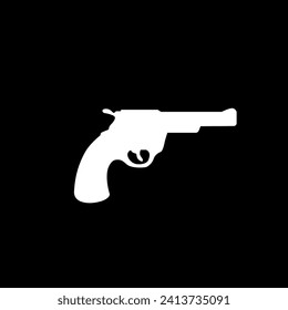 Schusssymbol, Logo der Pistole, Vektorgrafik schwarz auf weißem Hintergrund.