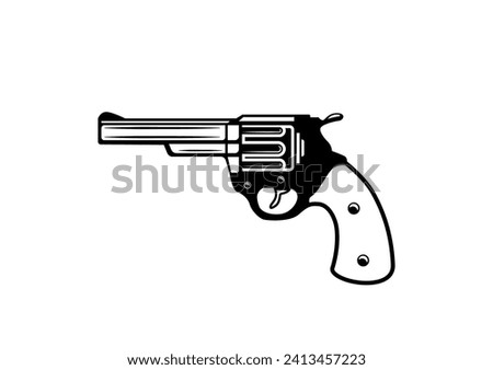 Gun icon, gun logo vector black on white background.