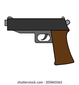 Gun icon on white background. Vector illustration.