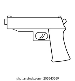 Gun icon on white background. Vector illustration.