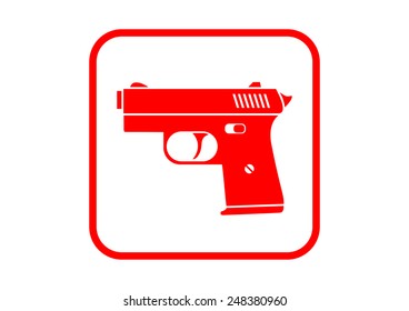 Gun icon on white background