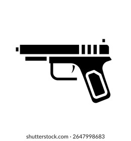 Icono de la pistola en el fondo blanco