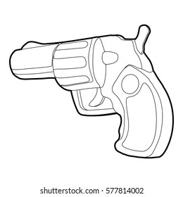 Gun icon. Outline illustration of gun vector icon for web