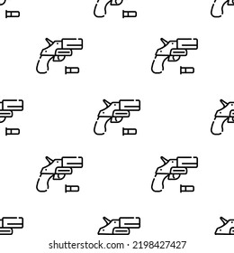 Gewehr-Symbol-Muster. Nahtlose Gewehr-Muster auf weißem Hintergrund.