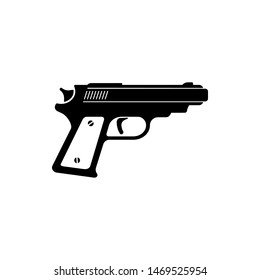 銃のアイコン 単純なベクター画像記号としてのピストル 拳銃 武器のイラスト のベクター画像素材 ロイヤリティフリー