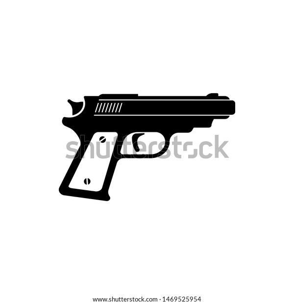 銃のアイコン 単純なベクター画像記号としてのピストル 拳銃 武器のイラスト のベクター画像素材 ロイヤリティフリー
