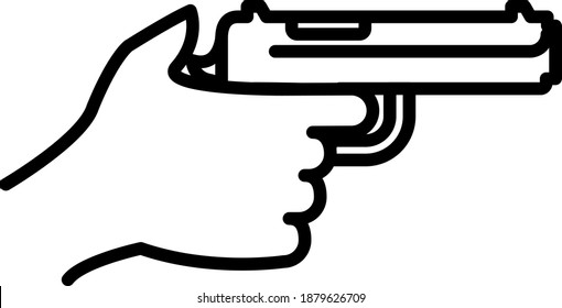 Gun icon, pistol icon , vector