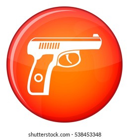 Gun icon in red circle isolated on white background vector illustration