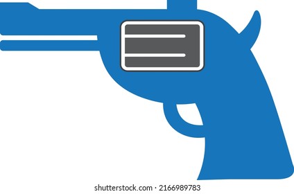 Icono de arma, vector de icono de revólver