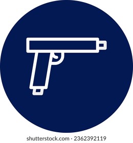 Icono de arma color blanco redondeado elemento militar vector ejército y símbolo perfecto.
