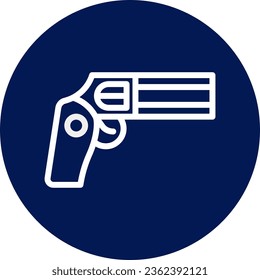 Gun icon rounded blue white colour military vector army element and symbol perfect.