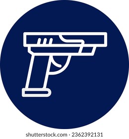 Icono de arma color blanco redondeado elemento militar vector ejército y símbolo perfecto.