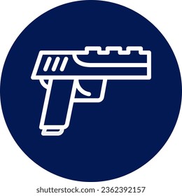 Icono de arma color blanco redondeado elemento militar vector ejército y símbolo perfecto.