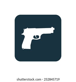 gun icon Rounded squares button, on white background 