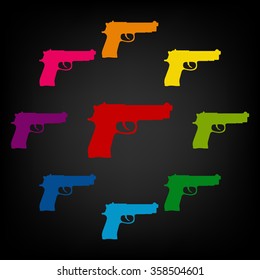 Gun icon set
