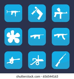 Gun icon. set of 9 filled gun icons such as cannon