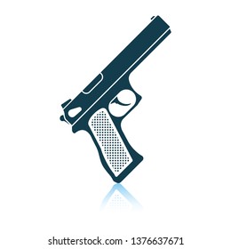 Icono de pistola. Diseño de reflexión de sombra. Ilustración vectorial.