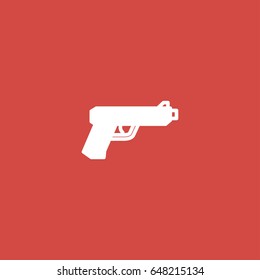 gun icon. sign design. red background