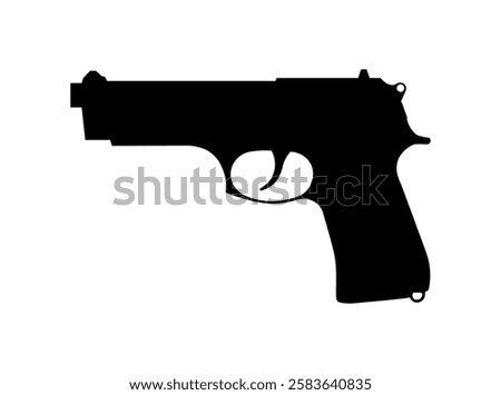 Gun icon. Silhouette style. Vector icon.