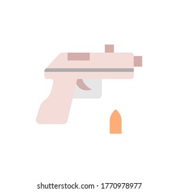 Gun-Symbol. Einfache, farbige Vektorelemente von Videospielsymbolen für i und ux, Website oder mobile Anwendungen